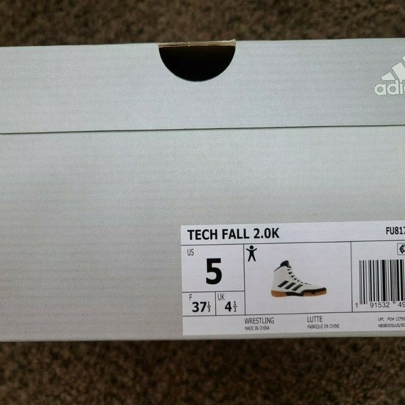 Adidas Tech Fall 2.0 Wrestling Off White Black Gum FU8172 Sz US 5 Kids Youth. Co - Picture 10 of 10